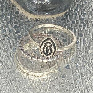 Georgia's flower Feminist Stacking Rings - US Size 8